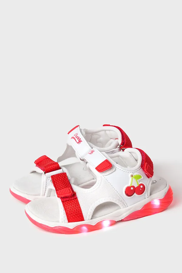 Туфли открытые для девочек PLAYTODAY, белый,красный - фото 1