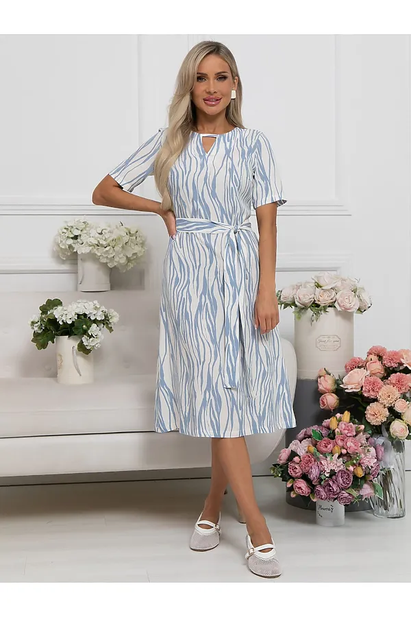 Платье Тоскана LADY TAIGA, голубо-белое - фото 1