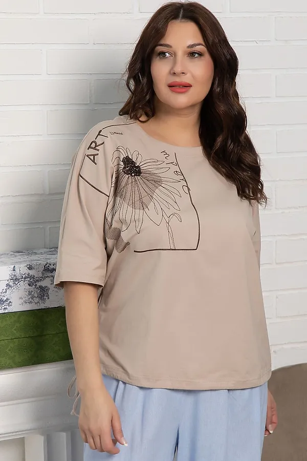 Блуза Злата LADY TAIGA, бежевая - фото 1