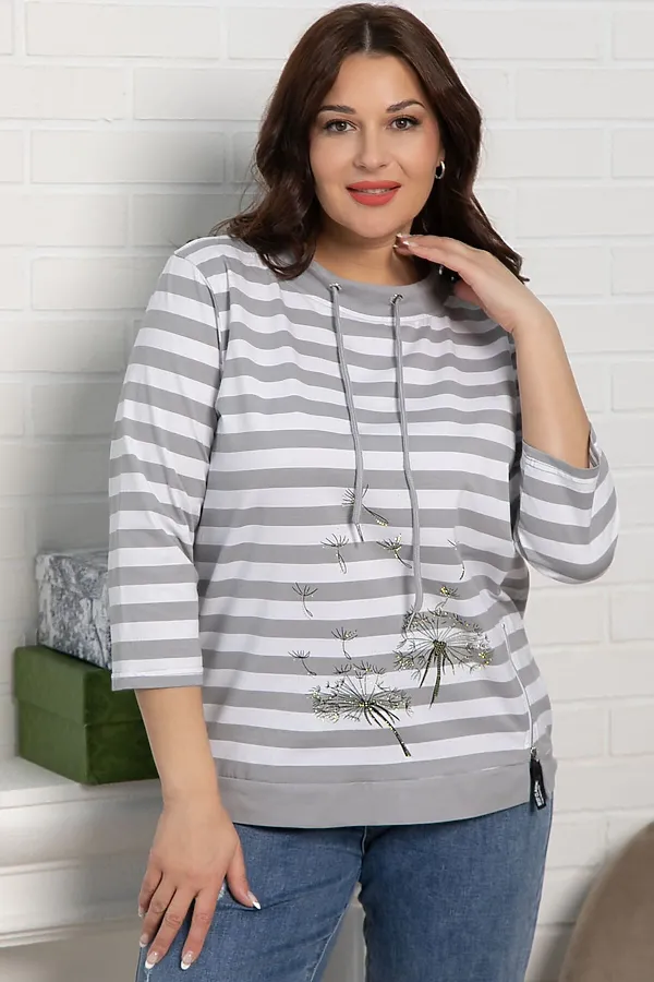 Блуза Кэролл LADY TAIGA, серая - фото 1