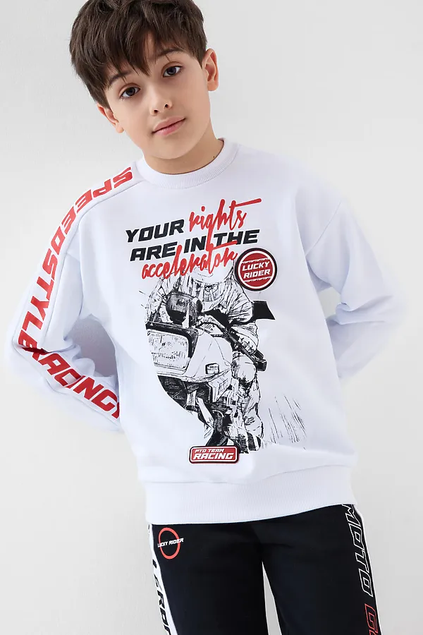 Толстовка трикотажная для мальчиков PLAYTODAY, белый - фото 1