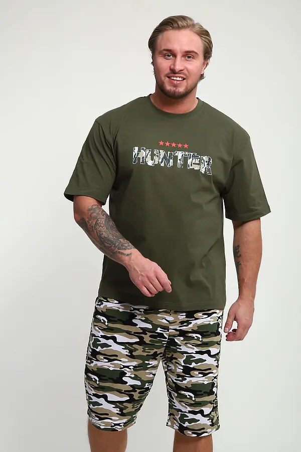 Костюм с шортами КМ-01 НАТАЛИ, хаки hunter - фото 1