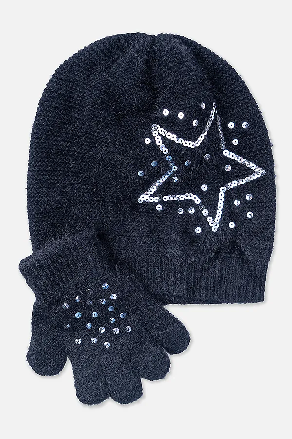 Комплект (Шапка+Перчатки) PLAYTODAY, черный - фото 1