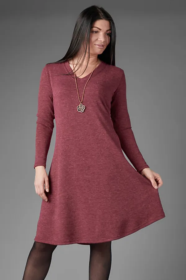 Платье РАЗНЫЕ БРЕНДЫ, меланж бордовый - фото 1