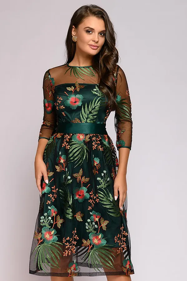 Платье 1001 DRESS, изумрудный - фото 1