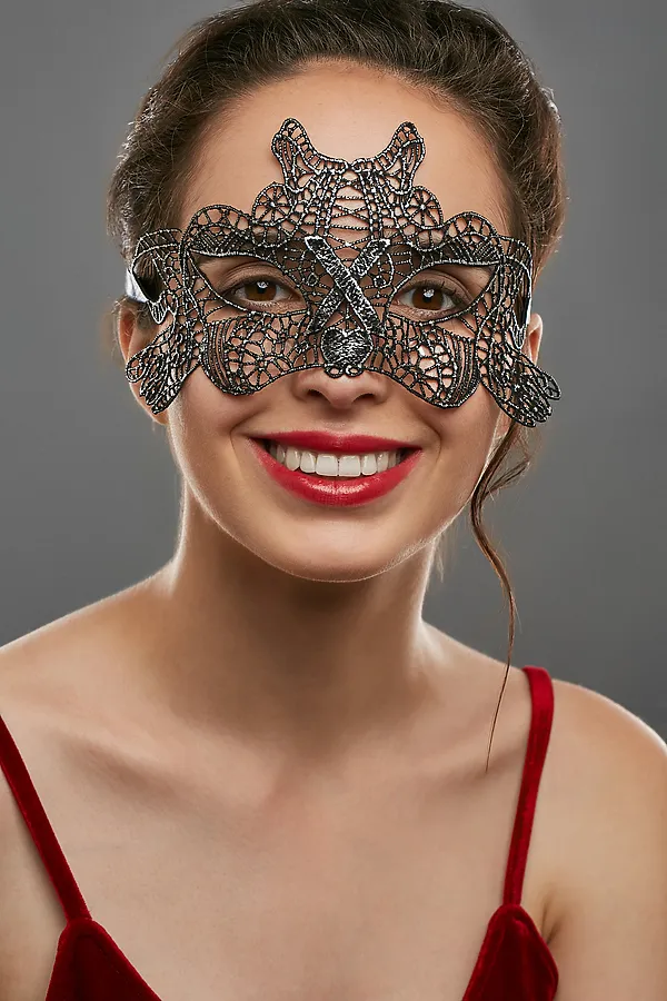 Маска венецианская "Тайная любовница" LA MASCARADE, серебристый, черный - фото 1