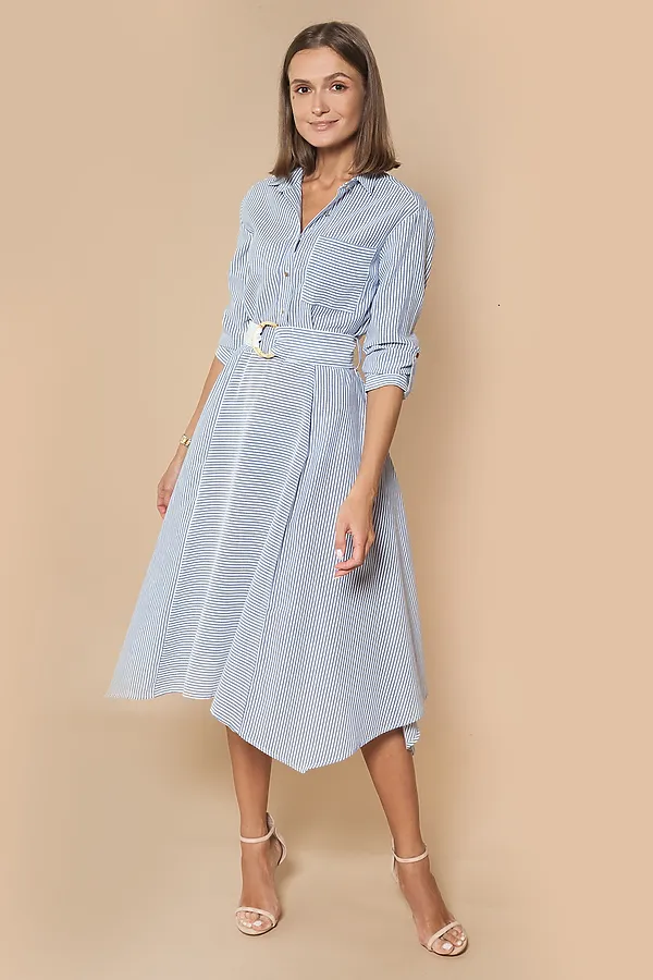 Платье VILATTE, белый-синий - фото 1