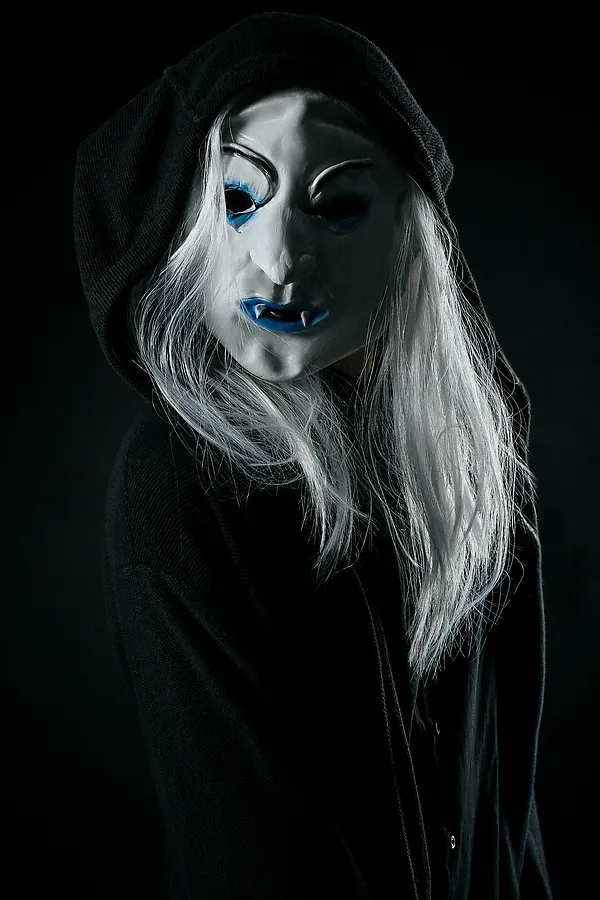 Маска вампира LA MASCARADE, белый, голубой - фото 1
