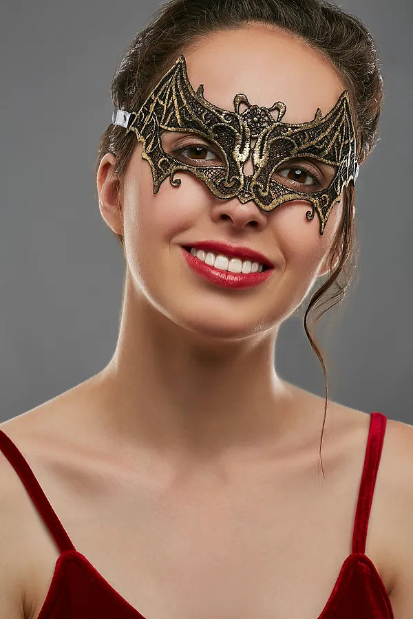 Маска венецианская "Летучая мышь" LA MASCARADE, золотистый - фото 1