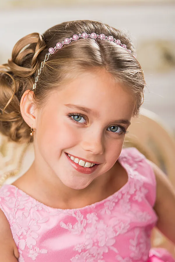 Ободок ALOLIKA, жемчуг-страза розовый - фото 1