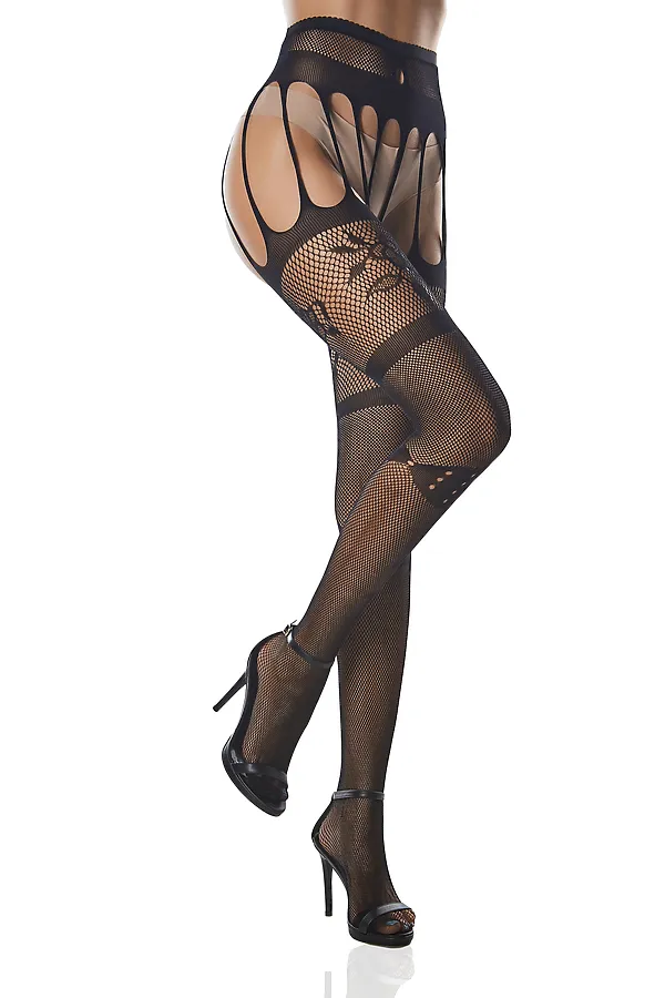 Чулки с поясом "Тайная страсть" LE CABARET, черный - фото 1