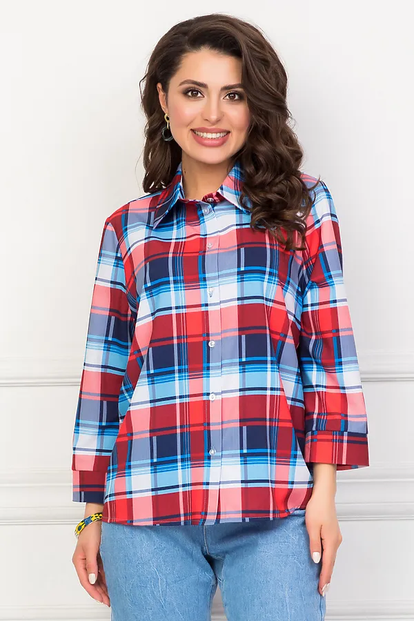 Блуза BELLOVERA, красный, синий - фото 1