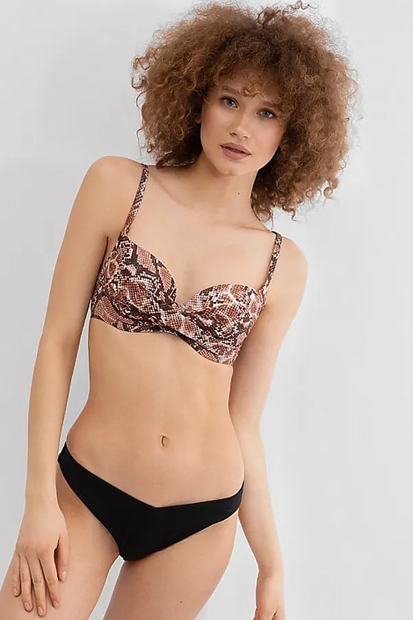 Бюстгалтер купальный MARK FORMELLE, питон на коричневом - фото 1