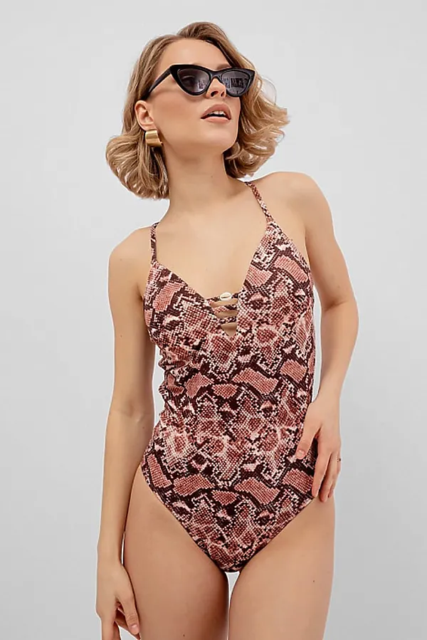 Купальник MARK FORMELLE, питон на коричневом - фото 1