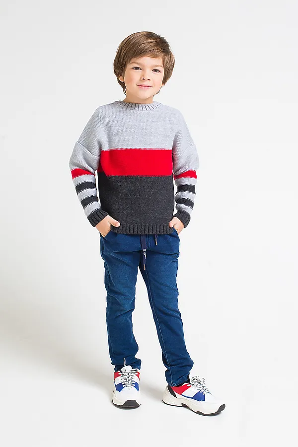 Джемпер CROCKID SALE, св.серый меланж, антрацит - фото 1