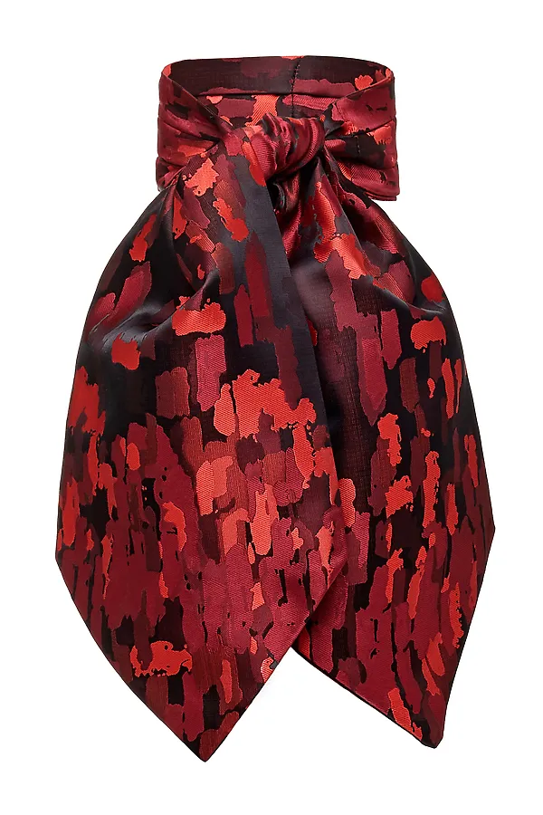 Галстук Аскот SIGNATURE, красный, темно-красный, черный - фото 1