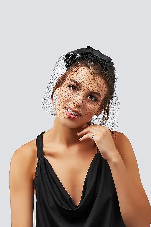 Заколка с вуалью Nothing Shop, черный - фото 1