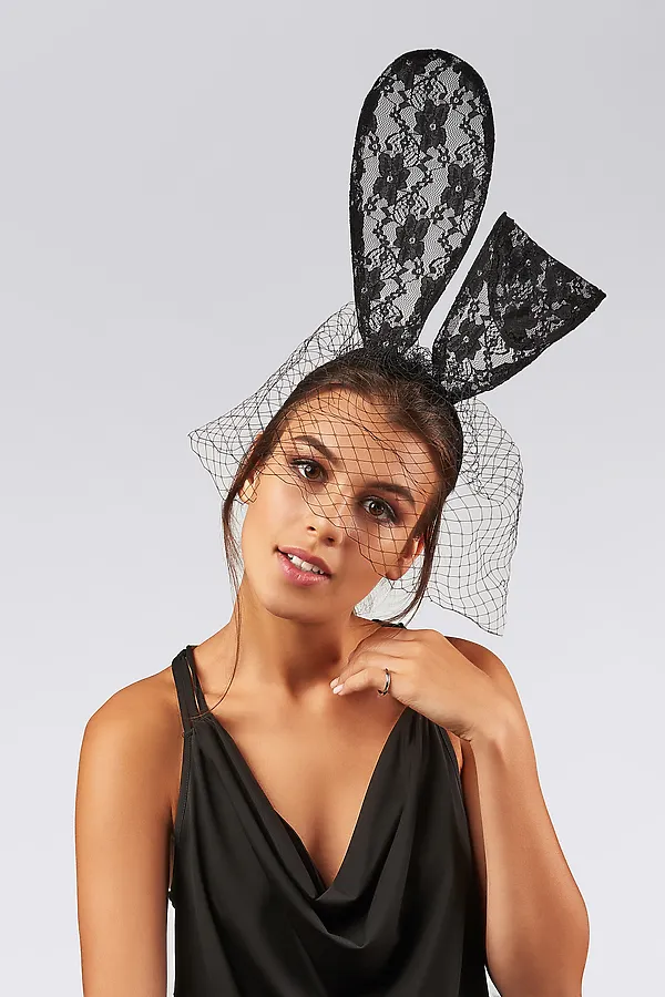 Ободок с ушками и вуалью Nothing Shop, черный - фото 1