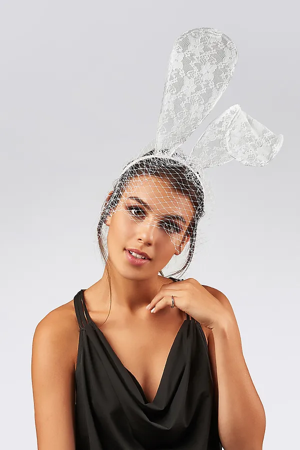 Ободок с ушками и вуалью Nothing Shop, белый - фото 1
