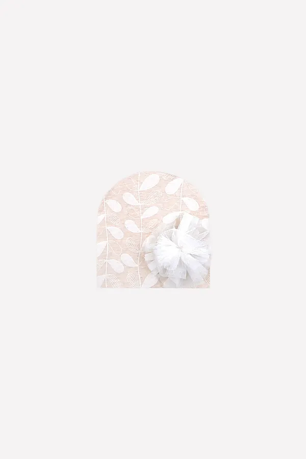 Шапка CROCKID, св.бежевый меланж, лианы - фото 1