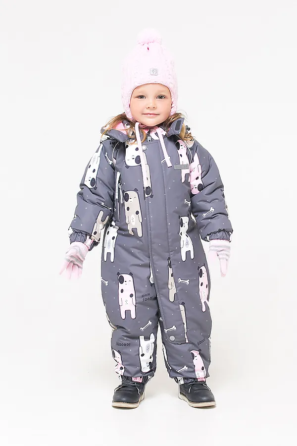 Комбинезон CROCKID SALE, серый, собачки - фото 1