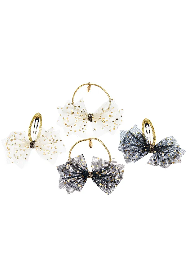 Набор аксессуаров для волос 4 шт. PLAYTODAY, черный,белый - фото 1