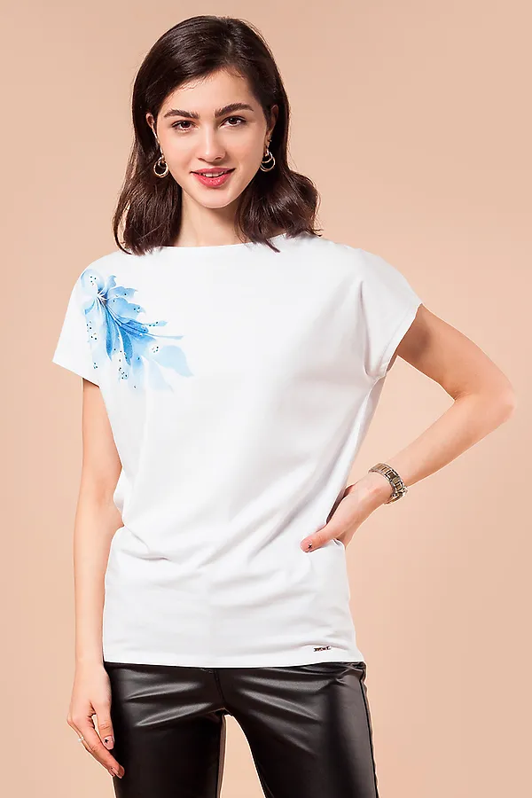 Футболка VILATTE, белый_цветок - фото 1