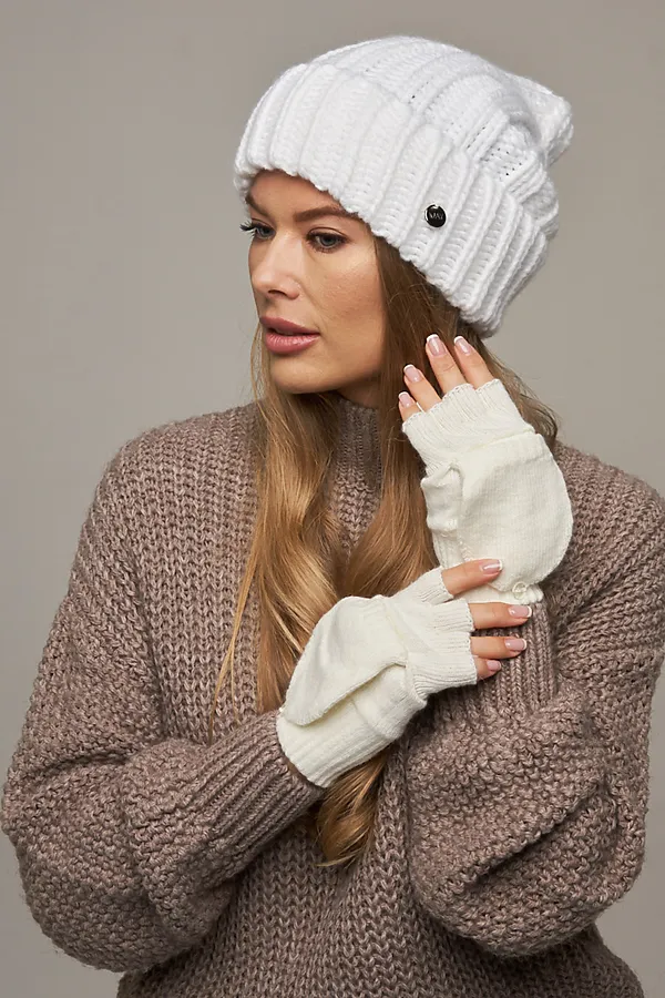 Варежки-митенки VAY, молоко - фото 1