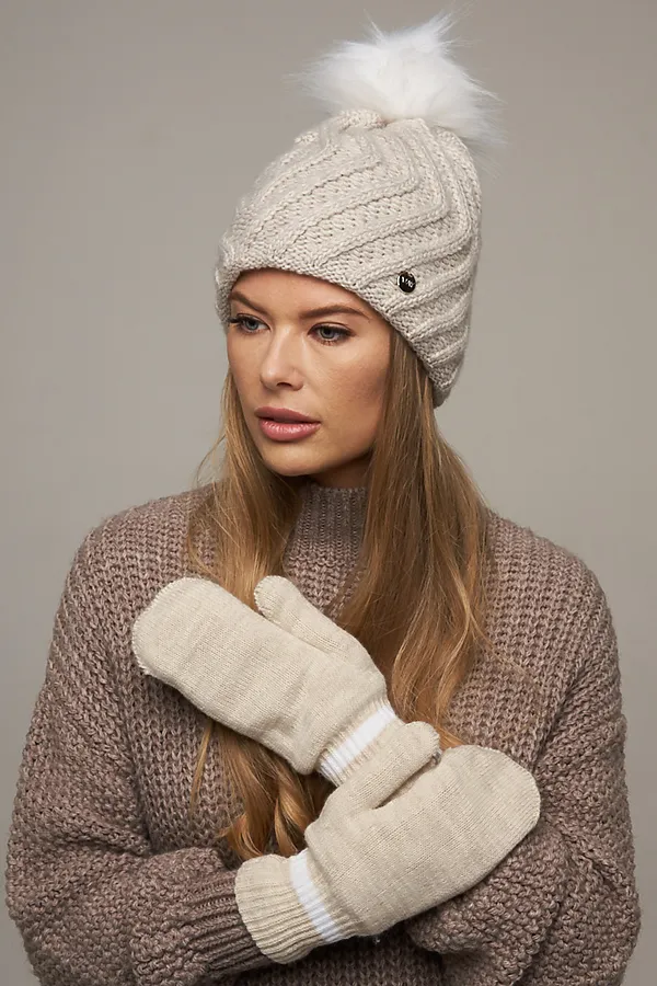 Варежки VAY, св.бежевый - фото 1