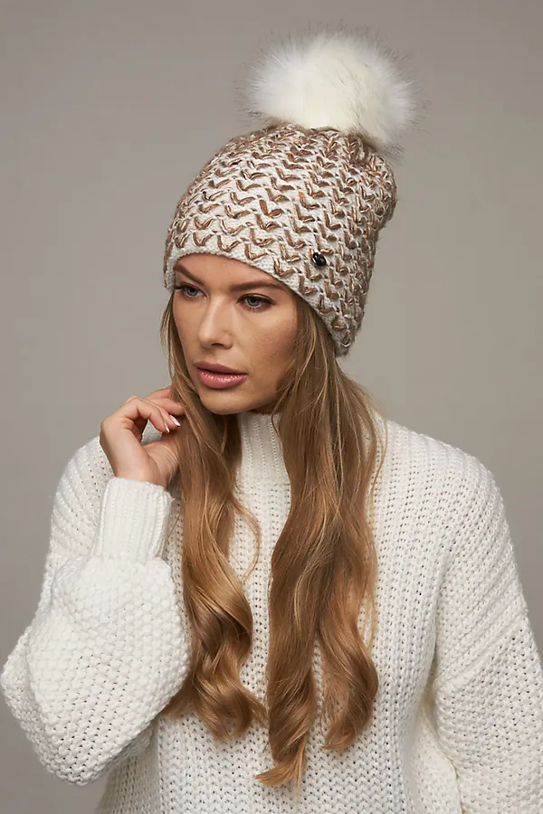 Шапка VAY, молоко - фото 1