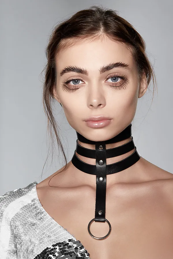 Чокер "Суспирия" КРАСНАЯ ЖАРА, черный, серебристый - фото 1