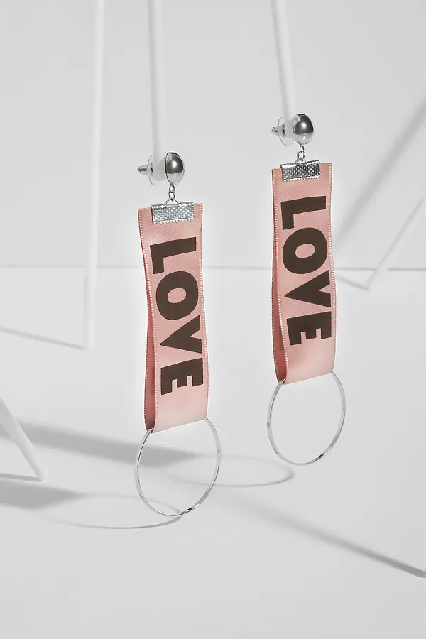 Хайповые серьги Дерзкий Нью Йорк в стиле SWAG Nothing But Love, розовы - фото 1