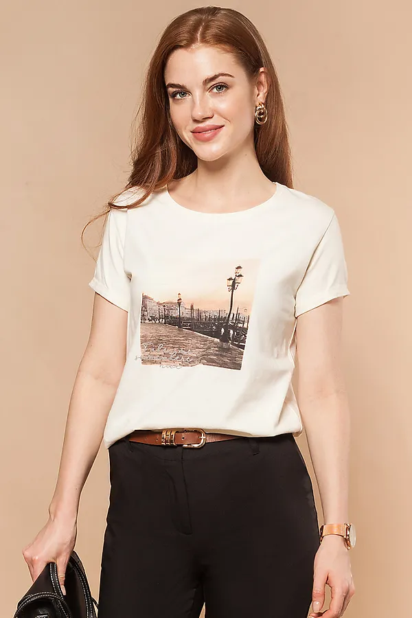 Футболка VILATTE, молочный_венеция - фото 1