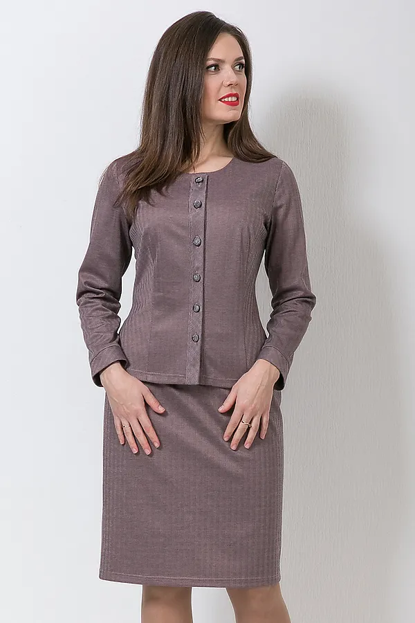 Костюм (Жакет+Юбка) MODELLOS, серый/розовый - фото 1