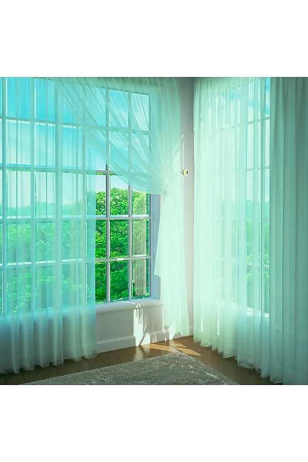 Тюль ART HOME TEXTILE, бирюзовый - фото 1