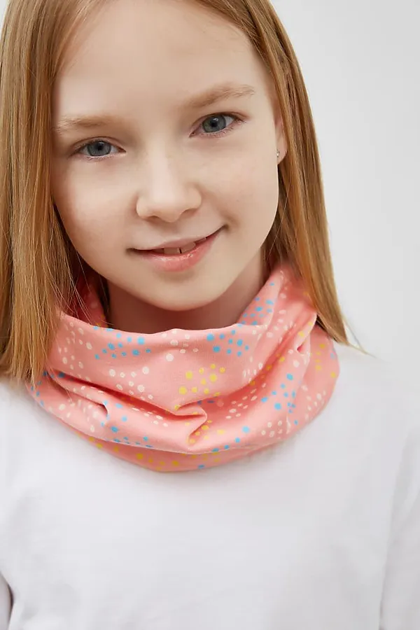 Шарф-снуд MARK FORMELLE, горошек на розовом - фото 1