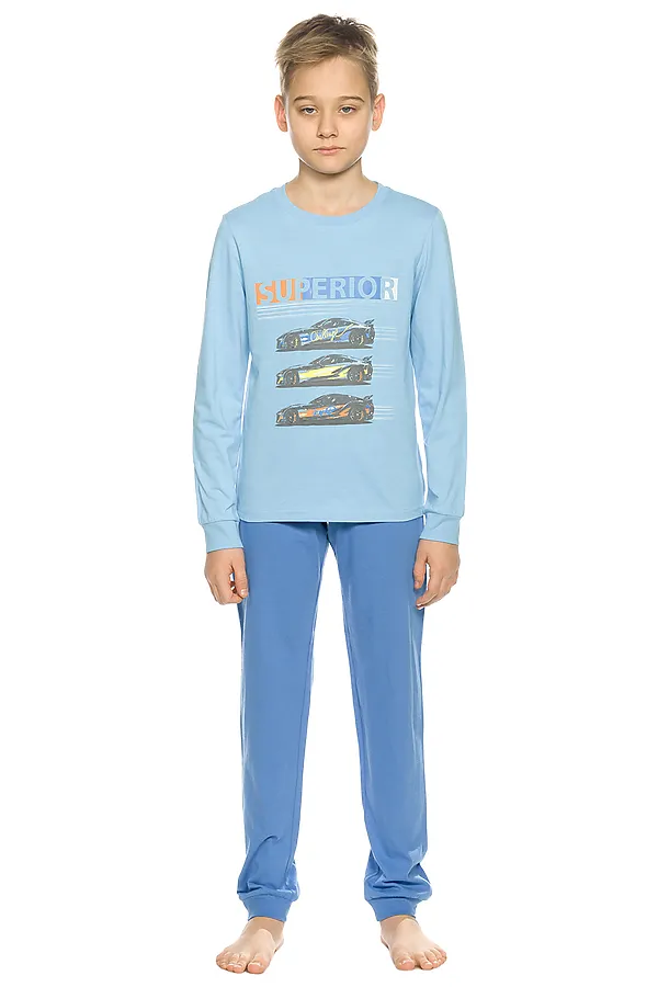 Пижама(Лонгслив+Брюки) PELICAN, голубой - фото 1