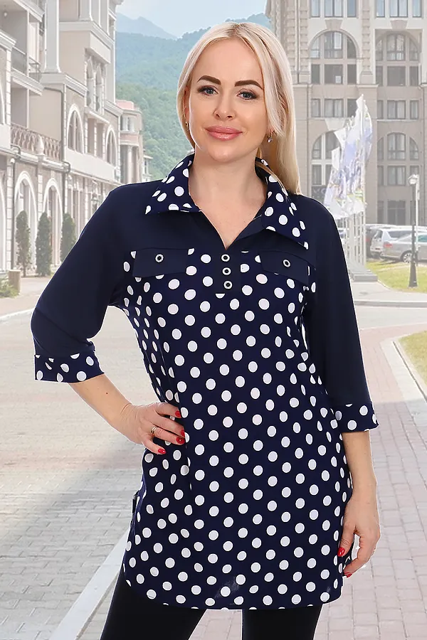 Туника Элеонора НАТАЛИ, горох - фото 1