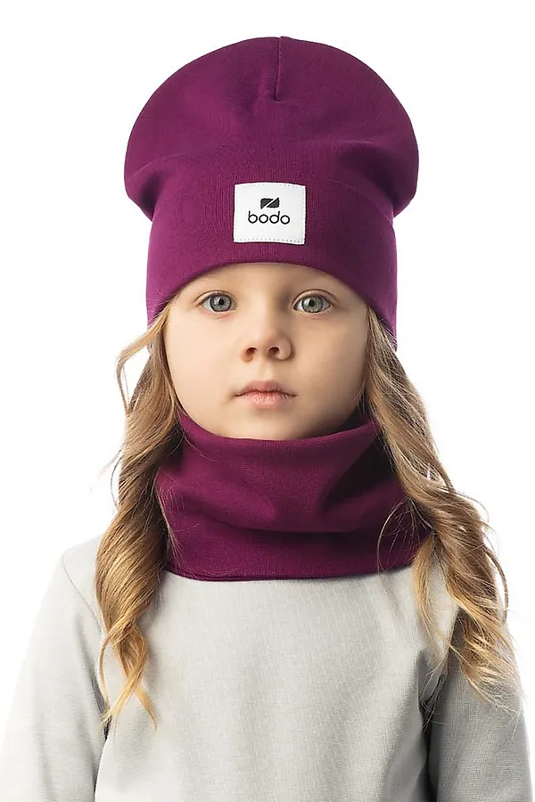 Комплект(Шапка+Снуд) BODO, фиолетовый - фото 1