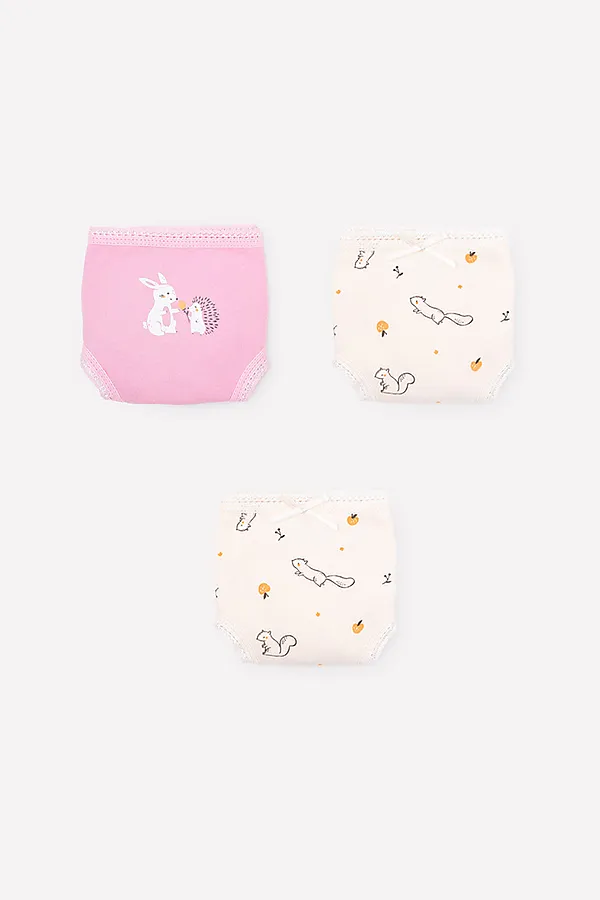 Трусы 3 шт. CROCKID, розовый - фото 1