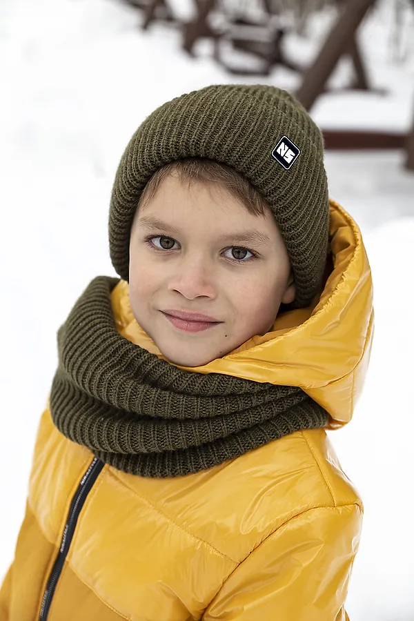 Комплект шапка и снуд 12з14721 хаки NIKASTYLE, хаки - фото 1