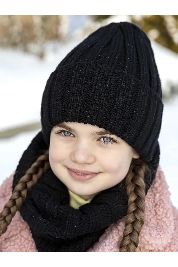 Комплект шапка и снуд 12з14821 черный NIKASTYLE, черный - фото 1
