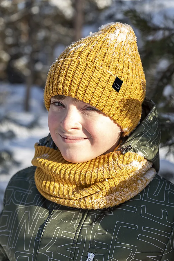 Комплект шапка и снуд 12з15121 горчичный NIKASTYLE, горчичный - фото 1