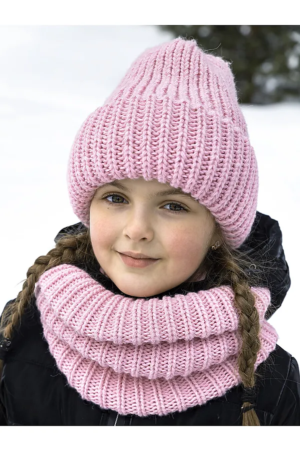 Комплект шапка и снуд 12з15221 розовый NIKASTYLE, розовый - фото 1