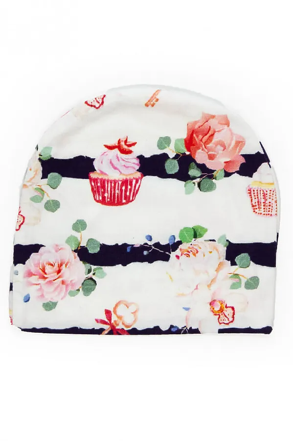 Шапка "Розы Малышки" ДЕТСКИЙ ТРИКОТАЖ 37, белый - фото 1