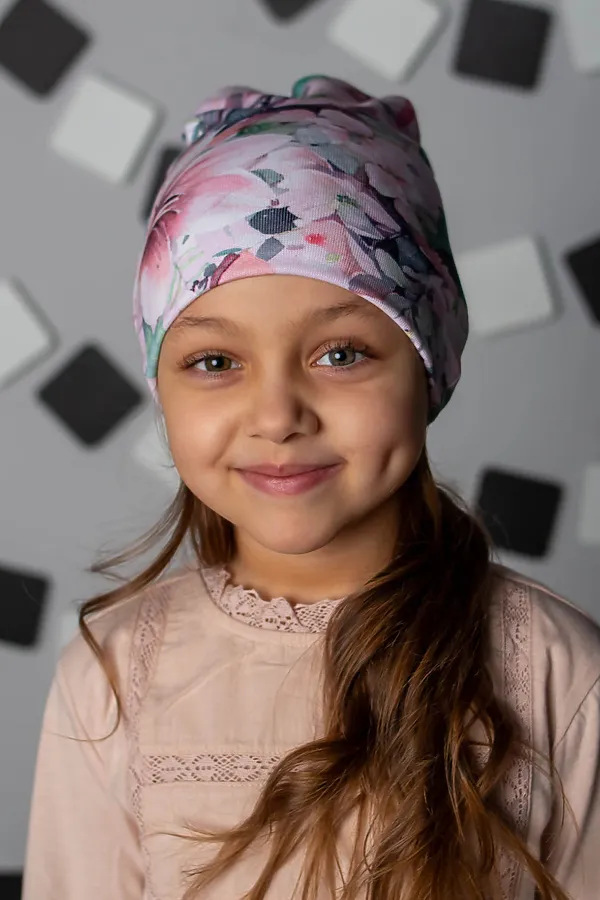 Шапка "Настя" ДЕТСКИЙ ТРИКОТАЖ 37, набивка - фото 1