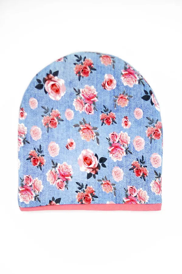 Шапка "Джинса Розы " ДЕТСКИЙ ТРИКОТАЖ 37, набивка - фото 1