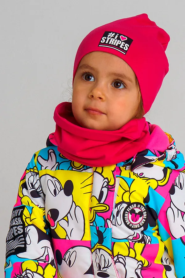 Комплект (Шапка+Снуд) PLAYTODAY, фуксия - фото 1