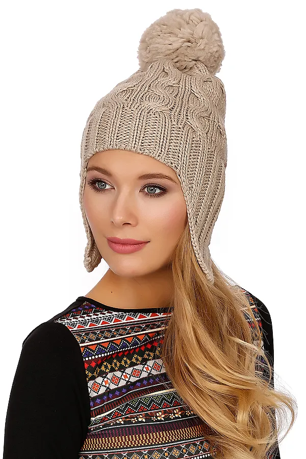 Шапка VAY, бежевый - фото 1