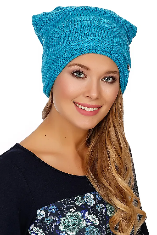 Шапка VAY, ярко-голубой - фото 1